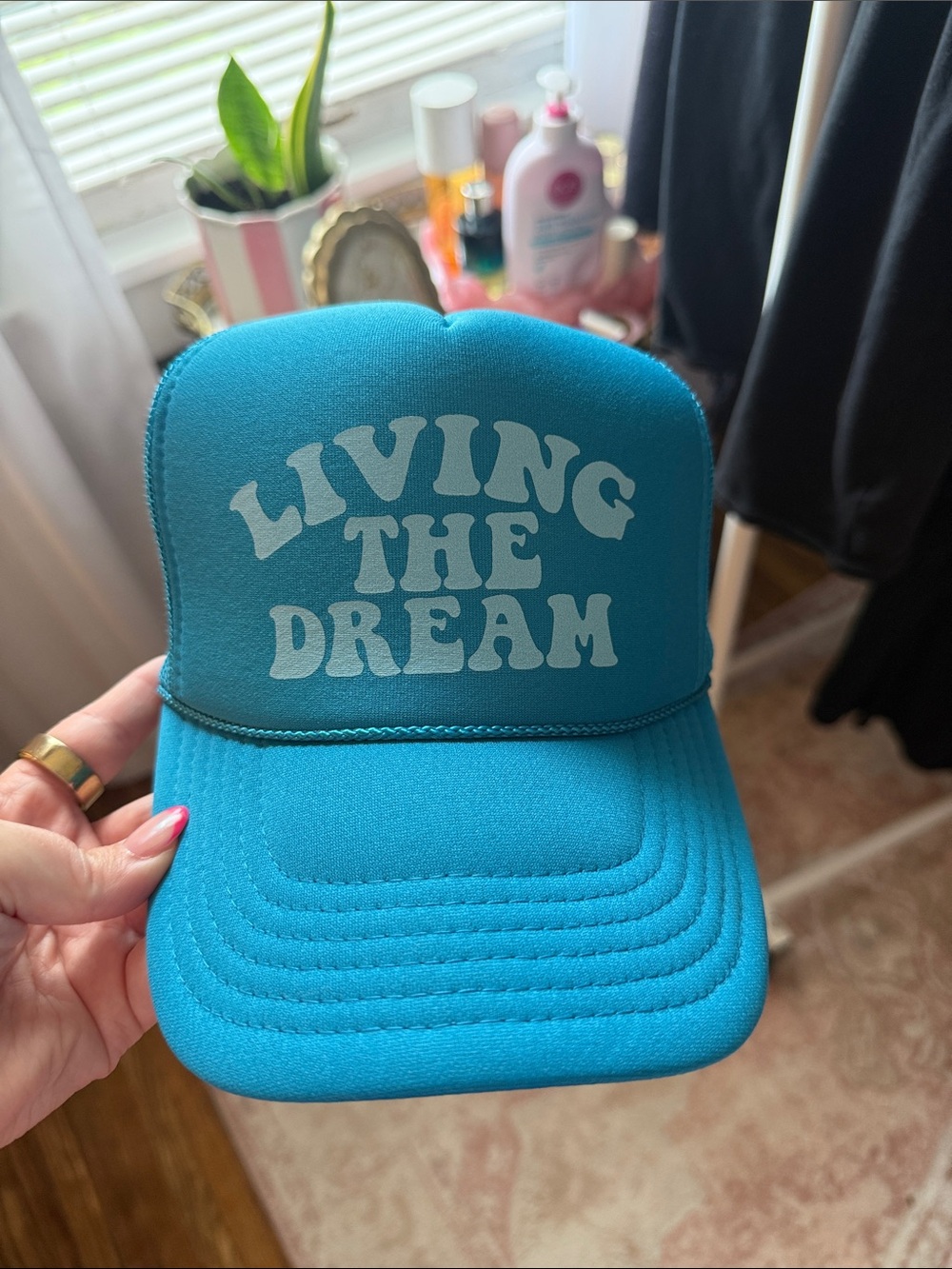 Otto Turquoise 'Living The Dream' Trucker Hat